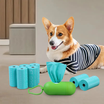 カスタマイズされたトウモロコシ粉末 100% 生物分解可能 堆肥可能 環境に優しい 犬用廃棄物 糞袋