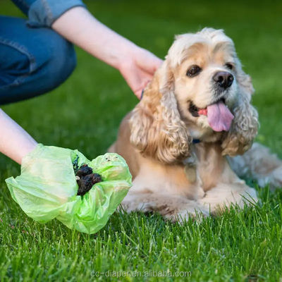 生物分解可能な犬の糞袋 カスタマイズされた色 ペット廃棄物処分のための材料から作られています