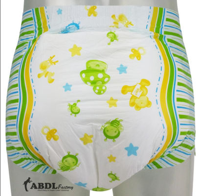 健康的な使い捨て ABDL 成人用 おむつ 毛糸 キュートな漫画印刷