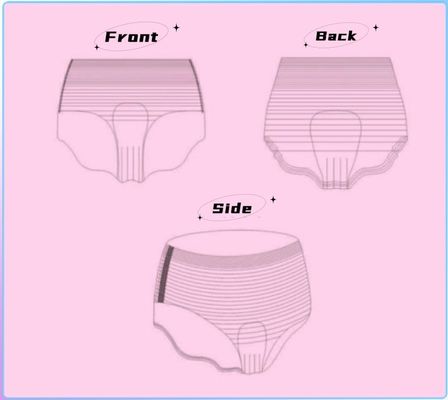 高吸収性 女性 生理期パンツ 贅沢なスタイル 使い捨て綿の衛生パンツ