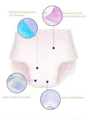 高吸収性 女性 生理期パンツ 贅沢なスタイル 使い捨て綿の衛生パンツ